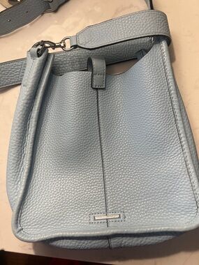 Like NEW pristine Rebecca Minkhoff Blue Pebbled Leather Crossbody bag